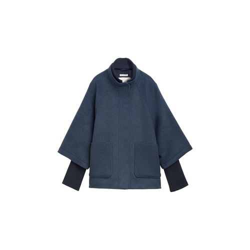 TOM TAILOR Damen Cape Jacke, blau, Uni, Gr. M