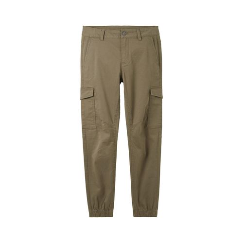 TOM TAILOR Jungen Cargo Hose mit aufgesetzten Taschen, grün, Uni, Gr. 140
