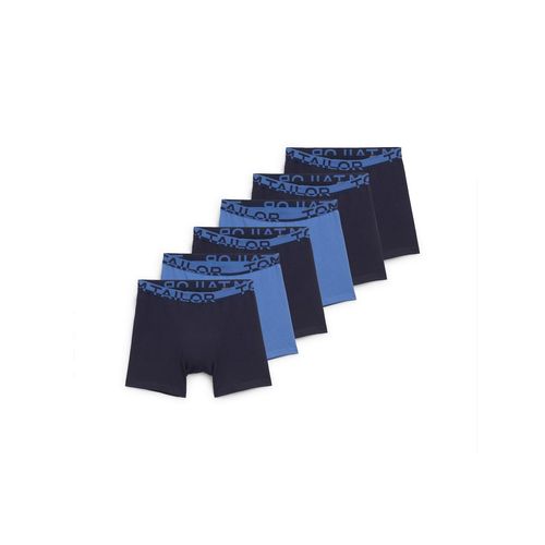 TOM TAILOR Herren Mittellange Boxershorts im 6er-Pack, blau, Uni, Gr. 6