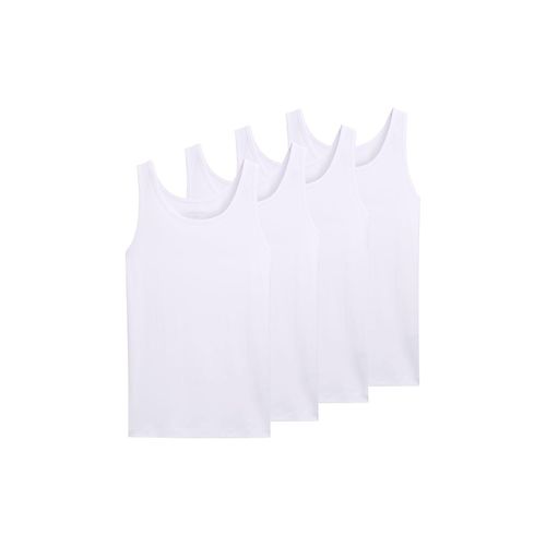 TOM TAILOR Herren Tanktops im 4er-Pack, weiß, Uni, Gr. 8