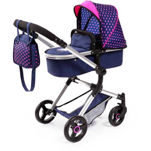 Kombi-Puppenwagen BAYER "Vario, Blau/Pink" Puppenwagen bunt (blau/pink) Kinder inkl. Wickeltasche