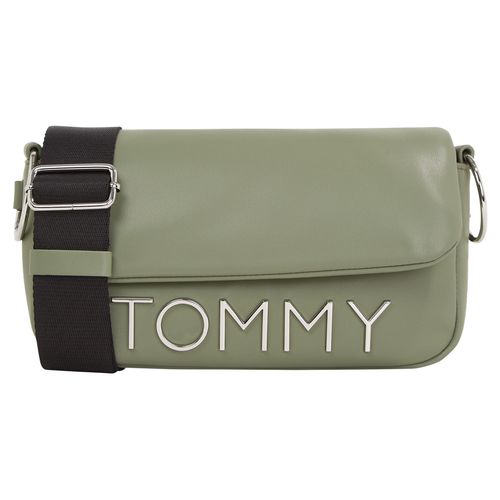 Umhängetasche TOMMY JEANS, Damen, Gr. B/H/T: 23cm x 11cm x 6cm, grün (washed army), Polyurethan, Taschen