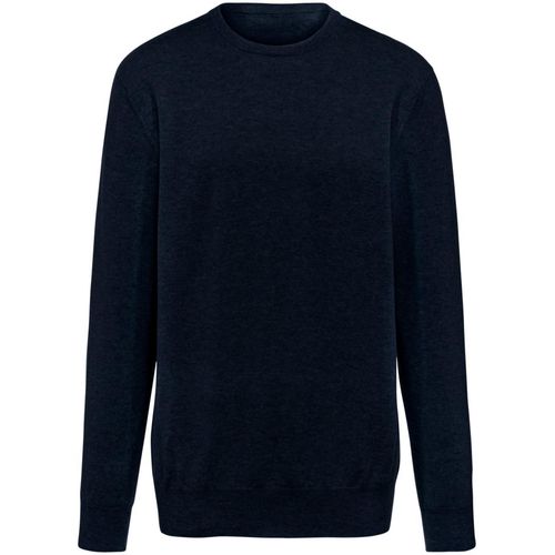 Trui ronde hals en boorden in ribsteek Peter Hahn Cashmere blauw