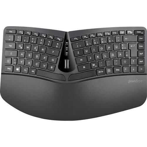 Perixx Ergonomisch Funk Tastatur, Maus-Set Ergonomisch Deutsch, QWERTZ Schwarz