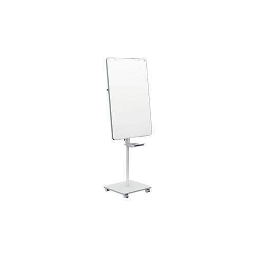 Mobiles Flipchart Nobo Move & Meet, abnehmbares Whiteboard, magnetisch, B 714 x T 1200 x H 453 mm, Stahl, weiß