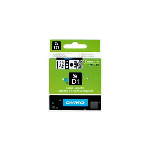 DYMO® Schriftbandkassette D1 45310, 12 mm breit, transparent/schwarz