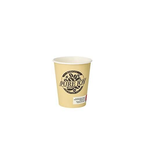 Coffee to go Becher Papstar Pure Joy, Einweg, 0,2 l, Ø 80 x H 92 mm, FSC®-zertifizierte Pappe, cremefarben, 50 Stück