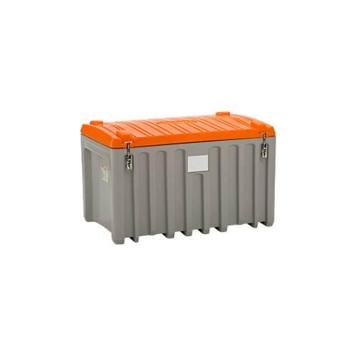 Transport- und Pritschenbox CEMO CEMbox 400, Polyethylen, 400 l, L 1200 x B 790 x H 750 mm, stapelbar, grau/orange