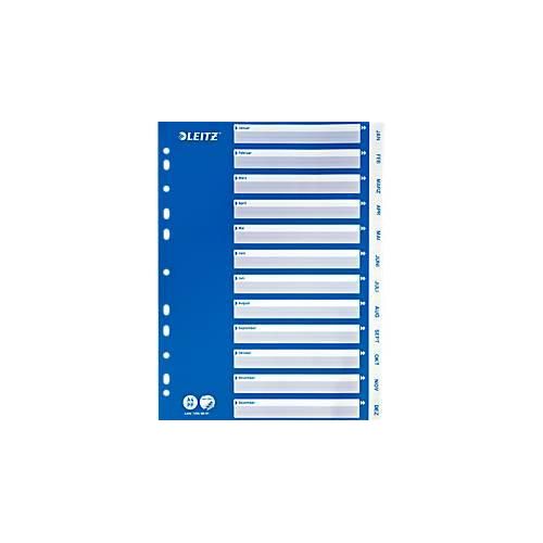 LEITZ® PP-Register mit blauem Deckblatt, Kalender Jan.-Dez.