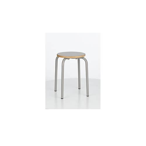 Hocker PARIS, stapelbar, Rundrohrfuß-Gestell, Ø 330 x T 330 x H 460 mm, taupe/taupe