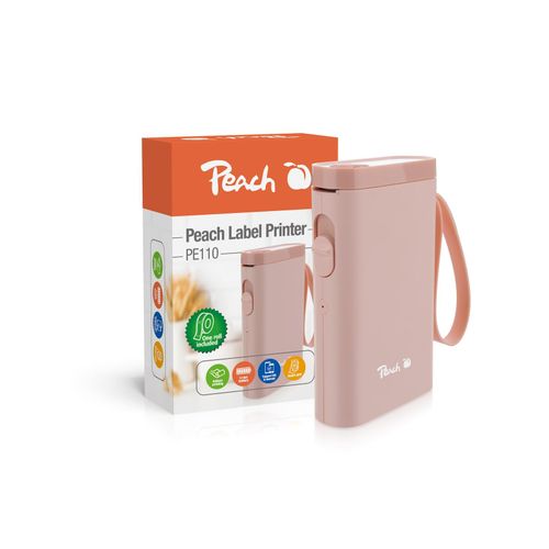 Peach Etikettendrucker rosa platzsparend und kabellos überall Ordnung schaffen PE110-pi