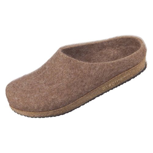 Stegmann Wollfilz-Pantoffel, Wolle vom Shetlandschaf, rutschfeste Gummi-Laufsohle, braun 17/821-8856 38