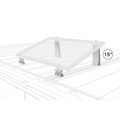 WSM Systemprofil für Photovoltaik-Beleuchtungssystem, Stahl, silber, mit Aufständerungswinkel 15 Grad