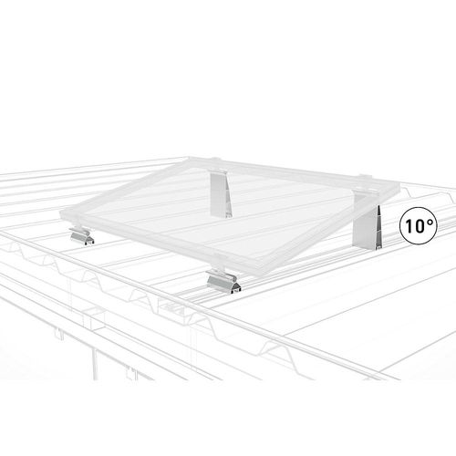 WSM Systemprofil für Photovoltaik-Beleuchtungssystem, Stahl, silber, mit Aufständerungswinkel 10 Grad