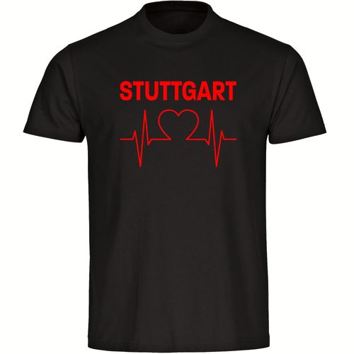 multifanshop Herren T-Shirt - Stuttgart - Herzschlag - Druck rot - Männer