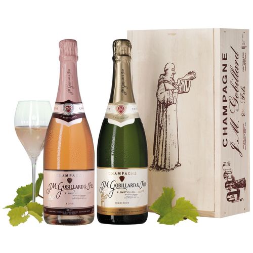 Champagne Gobillard "Rosé et Blanc" in der edlen Champagner-Kiste