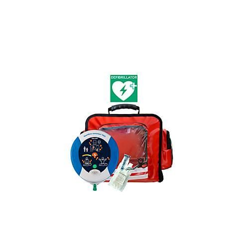 Erste-Hilfe-& Defibrillator-Wandtasche, für HeartSine Defibrillatoren & Erste-Hilfe-Materialien, leer, 8 Staufächer, B 400 x T 250 x H 350 mm, rot