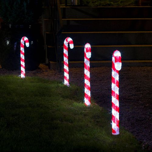 LED-Außendeko Zuckerstange 5er-Set