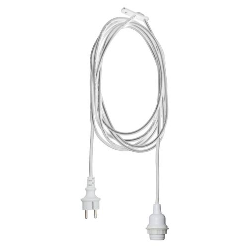 E27-Fassung mit Kabel Ute, 2,5 m, weiß