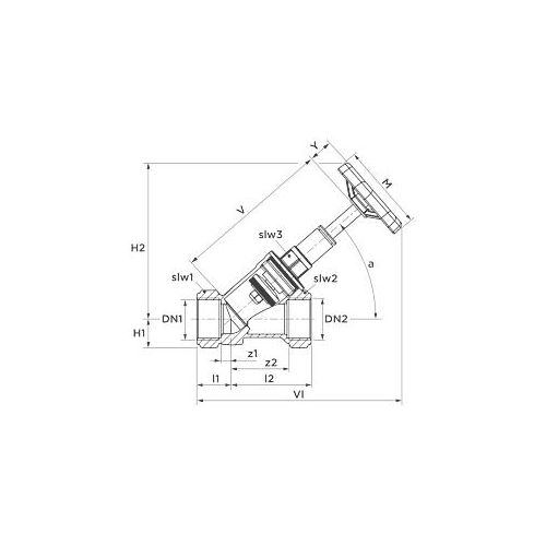 Aalberts SEPP DIN-Basis Freistromventil 0048916 DN 40 x Rp 1 1/2, steigende Spindel, ohne Entleerung, Messing