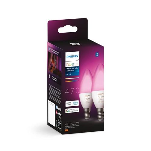 PHILIPS Hue White & Color Ambiance LED E14, 5,3 Watt Doppelpack, 8719514356719,