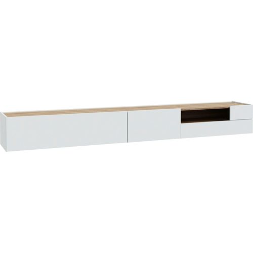 TV-Board FORTE, grau (secret grau, valencia eiche), B:269,4cm H:32,2cm T:41cm, Spanplatte, Sideboards