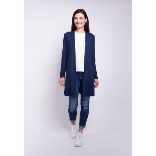 Cardigan SEIDEL MODEN, Damen, Gr. 36, blau (navy), Obermaterial: 95% Viskose, 5% Elasthan, unifarben, casual, normal lang, Langarm abgesteppt, Strickjacken, MADE IN GERMANY