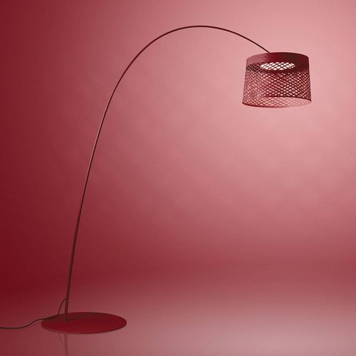 Foscarini Twiggy Grid LED-Bogenleuchte, karminrot