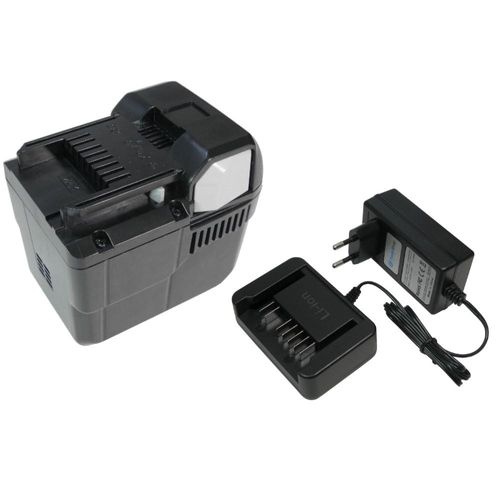 Trade-Shop 2in1 Set: Li-Ion Werkzeug Akku 36V / 4000mAh + Schnellladegerät Netzteil für viele Hitachi Hikoki Elektrowerkzeuge wie DH36DBL