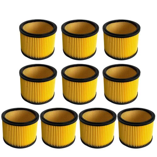 10x Trade-Shop Rundfilter / Faltenfilter / Lamellenfilter / Patronenfilter kompatibel mit Einhell Nass- und Trockensauger Staubsauger ersetzt 23.511.10