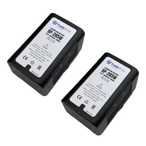 2x Trade-Shop Li-Ion Akku V-Mount 14,4V 20100mAh 285Wh mit Twist D-Tap USB Ausgang für Sony Camcorder ersetzt BP-95WS BP-GL65 BP-GL95 BP-150WS BP-190S