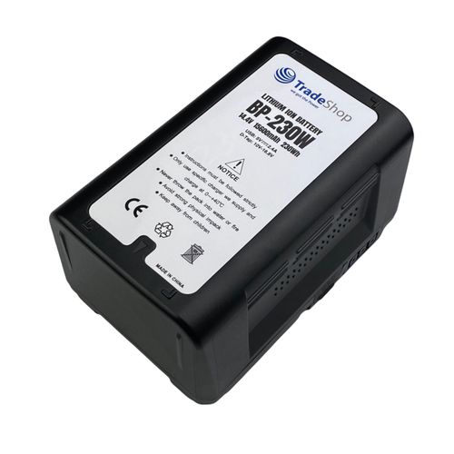 Trade-Shop Li-Ion Akku V-Mount 14,4V 15600mAh 230Wh Twist D-Tap USB Ausgang für Sony Camcorder ersetzt BP-190WS BP-C190S BP-230W BP-285W BP-300W