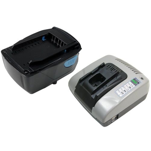 Trade-Shop 2in1 Set: Li-Ion Akku 21,6V / 5000mAh + Ladegerät mit USB kompatibel mit Hilti AG 125-A22, HDE 500-A22, SCM 22-A, SCW 22-A, SD 5000-A22