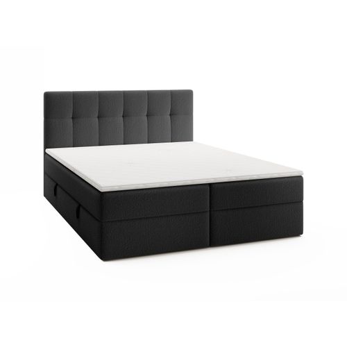 FEDVE Boxspringbett Oreno Royal Doppelbett Bettkästen Topper Matratze 160x200 cm Schwarz (Anthology 19)
