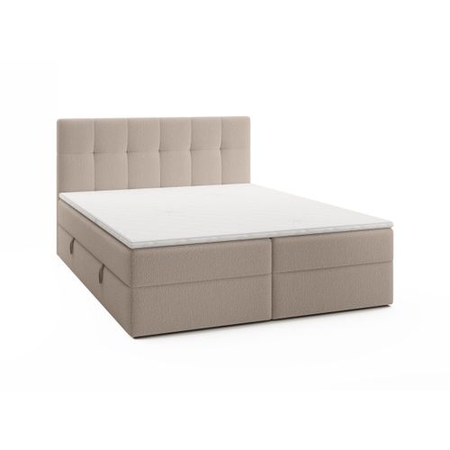 FEDVE Boxspringbett Oreno Royal Doppelbett Bettkästen Topper Matratze 160x200 cm Beige (Anthology 02)