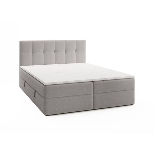 FEDVE Boxspringbett Oreno Royal Doppelbett Bettkästen Topper Matratze 180x200 cm Hellgrau (Anthology 15)