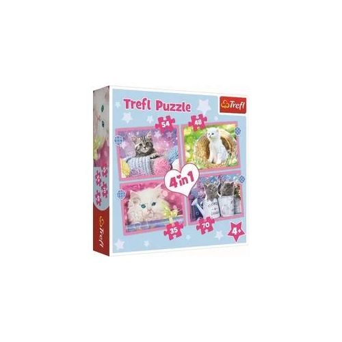 4 in 1 Puzzle 35, 48, 54, 70 Teile - Katzen