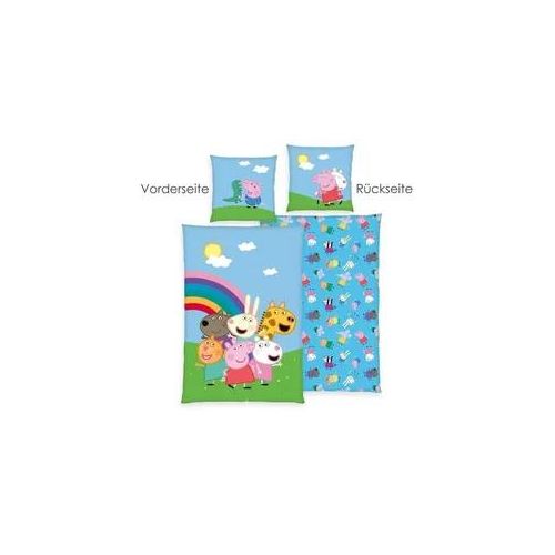 Peppa Pig 4486424050 - Bettwäsche, 80x80 cm + 135x200 cm, 100% Baumwolle