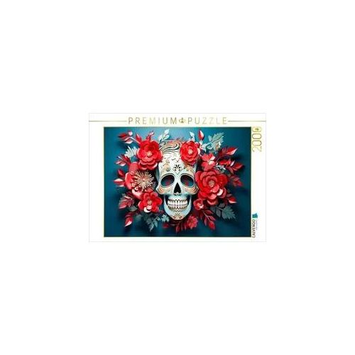 CALVENDO Puzzle Red Skull | 2000 Teile Lege-Größe 90x67cm Foto-Puzzle für glückliche Stunden