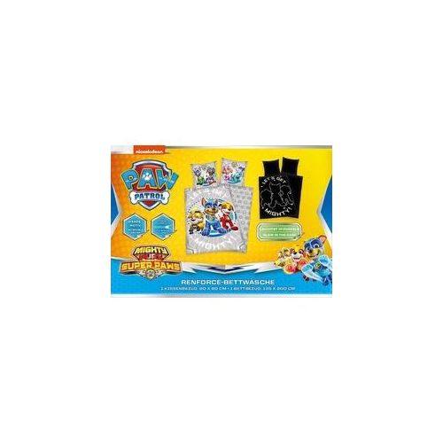 Herding 4432416050 - Young Collection, Paw Patrol, Glow in the dark, Bettwäsche-Set, Cotton, grau, 80 x 80 cm, 135 x 200 cm