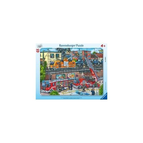 Rahmenpuzzle Ravensburger Feuerwehreinsatz an den Bahngleisen 48 Teile