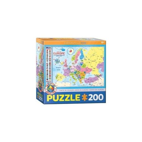 Eurographics 6200-5374 - Europakarte , Puzzle, 200 Teile