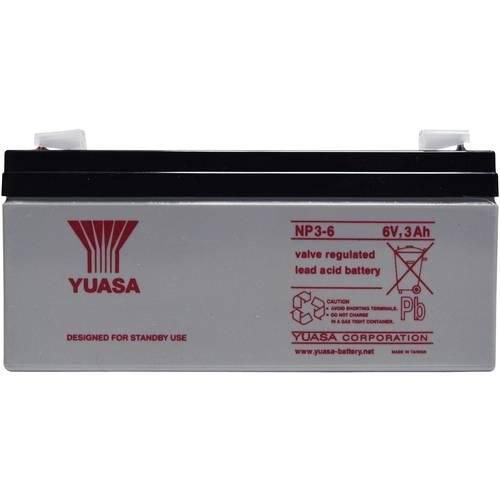 Yuasa NP3-6 NP3-6 Bleiakku 6 V 3 Ah Blei-Vlies (AGM) (B x H x T) 134 x 64 x 34 mm Flachstecker 4.8 mm Wartungsfrei