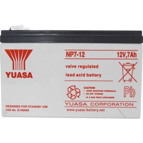 Yuasa NP7-12 NP7-12 Bleiakku 12 V 7 Ah Blei-Vlies (AGM) (B x H x T) 151 x 98 x 65 mm Flachstecker 4.8 mm Wartungsfrei, VDS-Zertifizierung