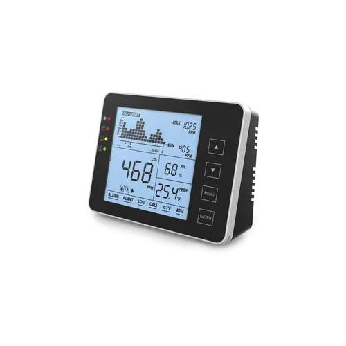 Seben 1200P B CO2 Messgerät und Monitor mit Ampel, akustischer Alarm, Datenlogger für die Messung von Luftqualität, relative Luftfeuchtigkeit