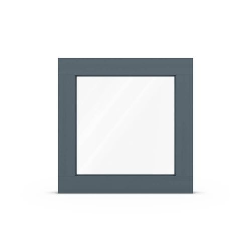 fensterversand.com Fenster Blaugrau RAL 7031, Holzfenster, Classic IV 68, 510 x 510 mm, einteilig, festverglast, individuell konfigurieren