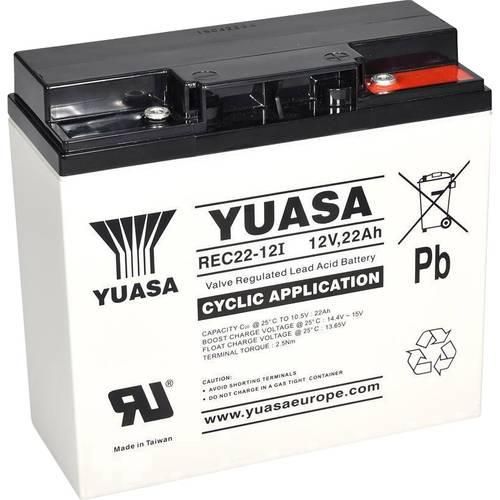 Yuasa REC22-12 YUAREC2212 Bleiakku 12 V 22 Ah Blei-Vlies (AGM) (B x H x T) 181 x 167 x 76 mm M5-Schraubanschluss Geringe Selbstentladung, Wartungsarm,