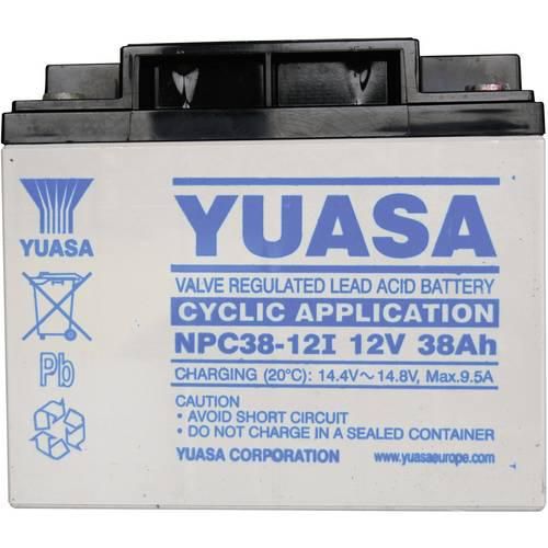 Yuasa NPC38-12 NPC38-12 Bleiakku 12 V 38 Ah Blei-Vlies (AGM) (B x H x T) 197 x 170 x 165 mm M5-Schraubanschluss Wartungsfrei, Zyklenfest