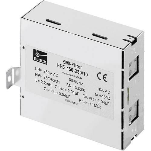 Block HFE 156-230/10 HFE 156-230/10 Funk-Entstörfilter 250 V/AC 10 A (B x H) 40 mm x 85 mm 1 St.