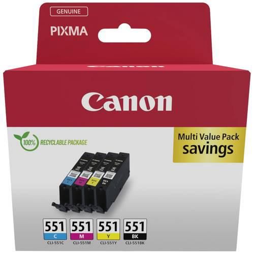 Canon Druckerpatrone CLI-551 C/M/Y/BK Multipack Original Kombi-Pack Schwarz, Cyan, Magenta, Gelb 6509B015